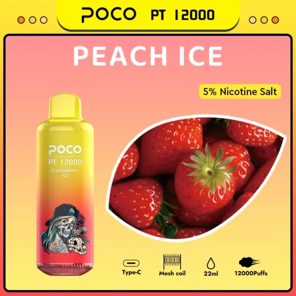 Disposable Vape Poco Pt 12000 Puffs Electronic Cigarette Vape Pen Rechargeable 17