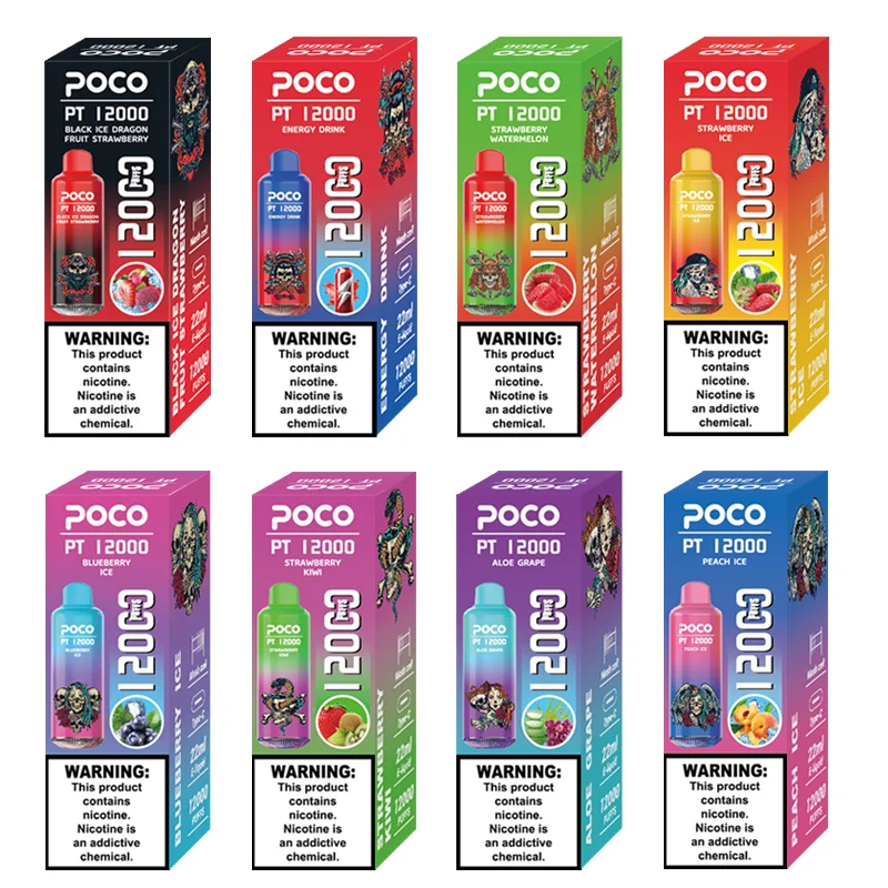 Disposable Vape Poco Pt 12000 Puffs Electronic Cigarette Vape Pen Rechargeable 